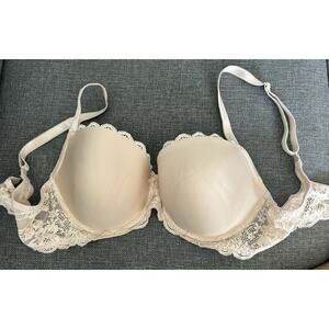 Victoria’s Secret Dream Angels Bra Demi 36D Underwire Padding RN 54867 Beige